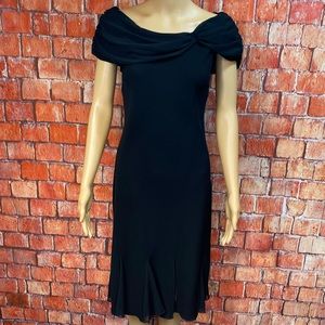 Vintage S.L. Fashions Black Midi Evening Dress‎